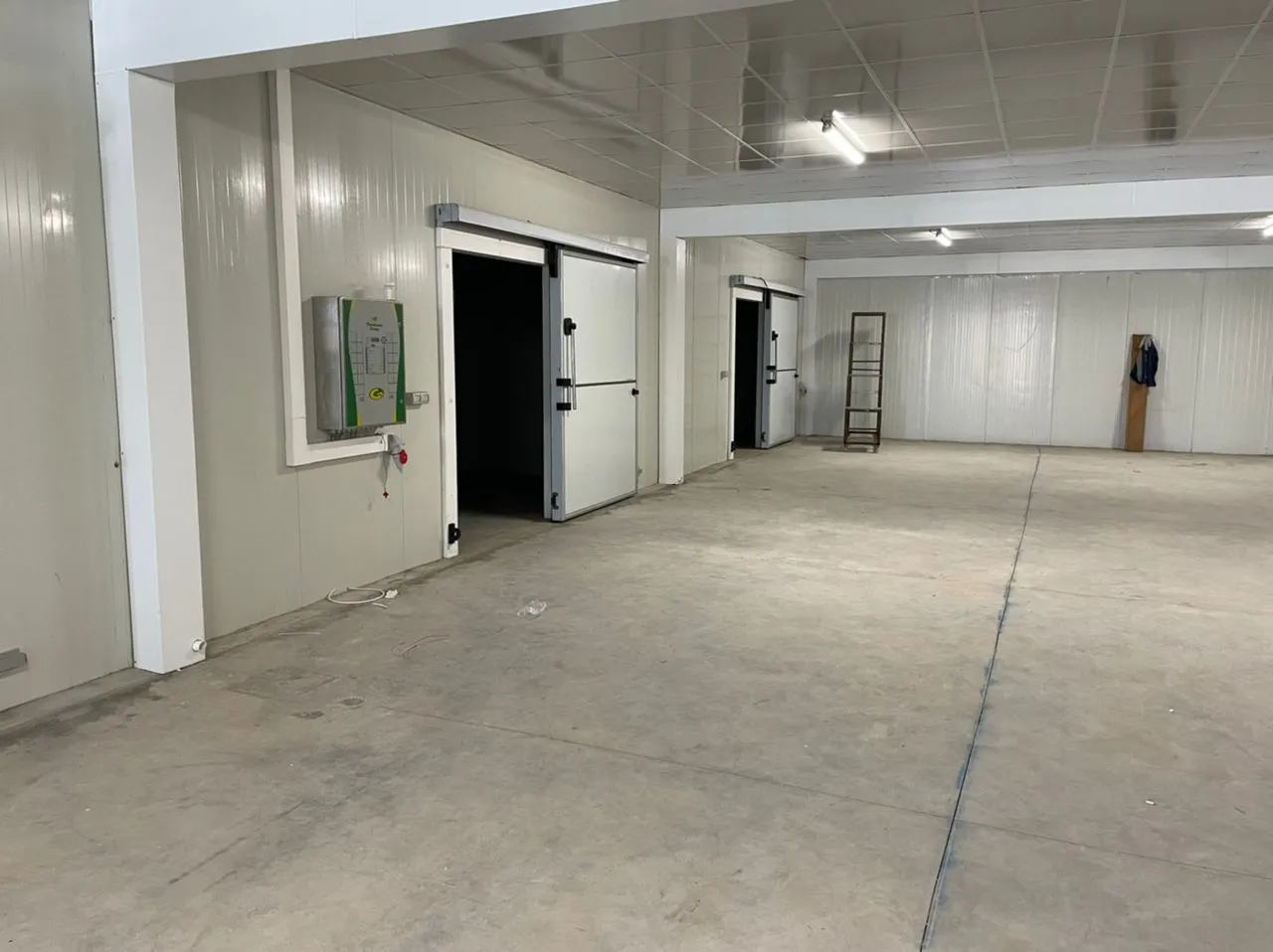 Parsspawn growing racks — wide view across the hall